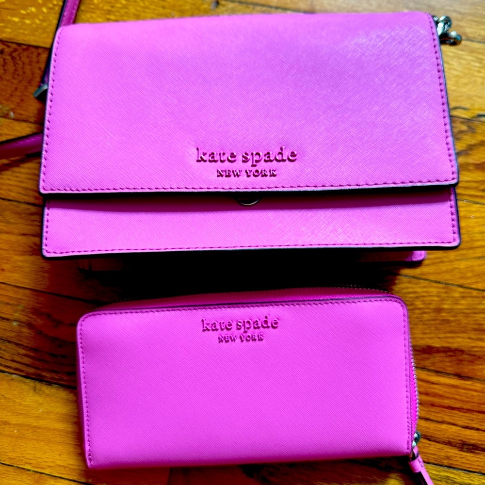 Like new Kate Spade Crossbody & Wallet. Used once for a special occasion!